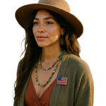 Boutique American Flag red white blue rhinestone brooch Photo 0