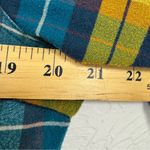 LL Bean Yellow Blue Plaid Button Down Shirt Womens L Casual Classic Flannel Fall Size L Photo 9