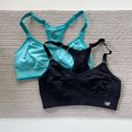New Balance Set/2 Teal Blue and Black Adjustable Strap Sports Bras Sz Small Photo 5