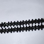 Vintage Huichol Beaded Necklace, Mexican traditional dress dancer Black Photo 5