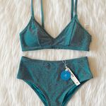 Cupshe NWT  Blue Shimmer Bikini Set Photo 0