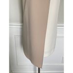 Milly Asymmetrical Color block Shift Dress Neutral Cream Tan Photo 6