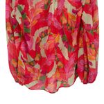 Chico's Georgette Blouse Fiesta Foliage Flame Scarlet size 1/Medium Red Floral Photo 8