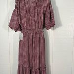 Max Studio  Cream/Red Geo Print  Maxi Dress Size Small NWT Photo 7