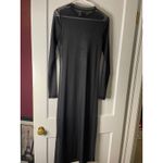 ASOS‎ Design Black Mesh Long Sleeve Midi Dress True Love Skull Graphic Size 4 Photo 2