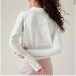 Athleta  Advantage Polo Top Quarter Zip Pullover in Bright White Size XL Photo 1
