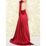 Mac Duggal  12089 Crossover Halter Neck Satin Gown Photo 10