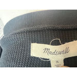 Madewell  Thermal Shirt Womens size Medium Waffle Knit‎ long sleeve Blouse Black Photo 2