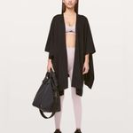 Lululemon Women’s Black Free To Coast Wrap Cardigan Open Back Sweater Size O/S Photo 2