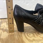 Clarks  ARTISAN Active Air Black Leather Prairie Chunky Heels Size 9.5M Cottage Photo 12