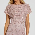 Mac Duggal  94117 Pink Cap Sleeve Column Midi Dress With Floral Beading Photo 3