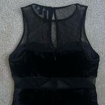 EXPRESS NWT  Little Black Velvet Mesh Mini Sleeveless Dress in Size 00 Photo 4