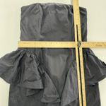 Pearl Marchesa Dress Womens 6 Black Strapless Ruffle Mini Evening Party Cocktail Photo 5