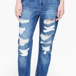 Mango MNG Angie Boyfriend Distressed Denim Jeans Photo 0