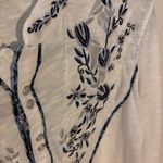 Free People  White Embroidered Henley Top | XS | Boho Cottagecore Western Photo 6