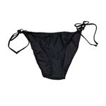 J.Crew  O-Ring Curved-Waist Cheeky String Bikini Bottom in Black Sz XXL NEW‎ Photo 1
