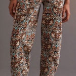 Anthropologie Corduroy Barrel Pants Bold Paisley Print Size 4 Photo 0