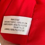 Boston Proper Red Floral Embroidered Midi Dress Flared Hem Sz 18 Mesh Overlay Photo 5