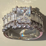 Sterling Silver 🩶 Vintage Size 8 925 S925 Stamped Crystal Ring🩶 Photo 2