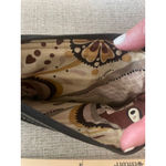 Brighton ‎ Brown Croc Embossed Leather Wallet Organizer Floral Accent Photo 4