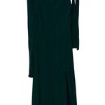 Reformation Emerald Green Twilight Midi Cocktail Slit Dress Size 2 Photo 2