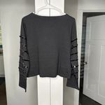 J.Crew NWT  Heavy Jersey Long-sleeve T-shirt Paillette Embellishment Black Photo 2