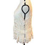 EXPRESS  Ivory Baroque Tiered Lace Boho Festival Fairy Cottage Tank Top Sz S Photo 3