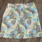 Peter Millar  Golf Womens Skirt Skort Size 4‎ Blue yellow spotted Pockets zip Photo 0