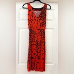 LK Bennett  Bess Geometric Dot Print Sleeveless Jersey Dress Red Black sz 2 Photo 2
