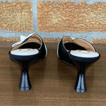 O jour bow accent slides shoes size 8 Black Photo 3