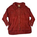 We The Free women's small Brooklyn Red goat suede leather Utility Jacket Photo 2