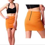 MINKPINK NWT  Orange Stretch Ribbed Fonda Mini‎ Skirt, Size Medium Photo 1