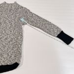 LL Bean Marled Gray Black Mock Neck Linen Blend Ragg Pullover Sweater MEDIUM Gray Photo 5