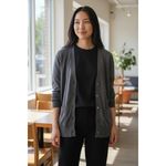 J.Crew Gray Linen Knit Cardigan with Pockets size Medium Photo 1