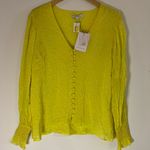 Karina Grimaldi New  Chelsea Print Top Blouse Medium Yellow Photo 0
