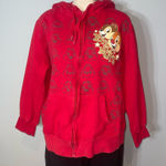 Disney  Chip & Dale red hoodie hooded zip up sweatshirt woman’s 2x 3x Photo 0