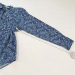 LL Bean Blue Floral Wrinkle Free Pinpoint Oxford Long Sleeve Shirt LARGE PETITE Size undefined Photo 7