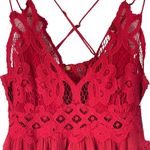 Free People Intimately Large Adella Cami Top Cherry Red Ruffled Crochet Lace Photo 2
