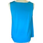 DUO Ladies Blue Sleeveless Cowl Neck Dress Blouse ~ Size MEDIUM Photo 2