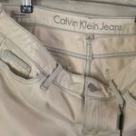 Calvin Klein Ankle Skinny Jeans NWT $69.50 Size 8 Beige With Light Blue Trim Photo 3