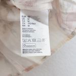 H&M Womens Top Size M Beige Pink Linen Floral Puff Sleeve Cottage Milkmaid Coquette Photo 6