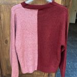 Vigoss  red burgundy pink colorblock crew neck cozy sweater Large NWT Photo 1