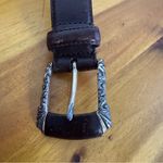 Fossil  hinged Concho brown leather belt size small Photo 1