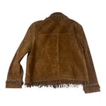 Montana Co women's small brown leather fringe silver turquoise jacket western Photo 1