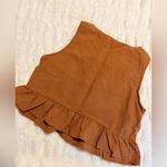 SheIn  Rusty orange Ruffle Hem Crop Top Photo 2