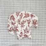 ZARA  Linen Blend Floral Wrap Blouse Photo 3