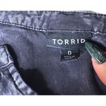 Torrid  Mini Challis Zip-Front Shirt Dress Acid Wash Black Sz L Cinch Waist Goth Photo 7