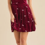 Altar'd State Burgundy Trinity Velvet Bubble Dress Size XL Burgundy Holiday XMAS Photo 0