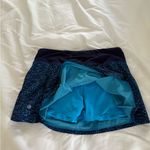 Lululemon  Blue Pattern Mini Logo Skirt Short Skort Athletic Gym Tennis Photo 7