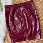 Forever 21 Plus Burgundy Leather Skirt 0X New Photo 5